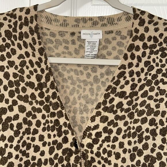 Jaclyn Smith Leopard Print Brown & Tan Button Down Cardigan(Size XL) - Picture 5 of 5